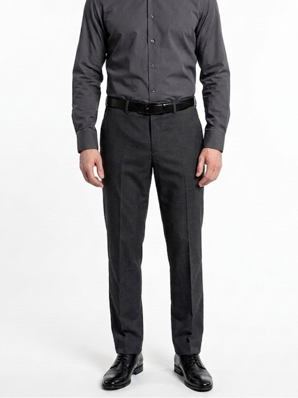 NWT Perry Ellis Portfolio Men’s Stretch Dress Pants 38x30 Charcoal Gray Flat Fro